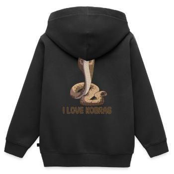I love Kobras Schlangen - Kinder Premium Organic Zip Hoodie - Schwarz - Hinten - AI Model Kid Male (0cm)
