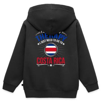 Costa Rica - Kinder Premium Organic Zip Hoodie - Schwarz - Hinten - AI Model Kid Male (0cm)