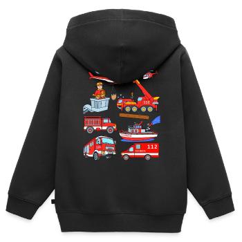 German fire brigade - Kids Premium Organic Zip-up Hoodie - black - Back - AI Model Kid Male (0cm)