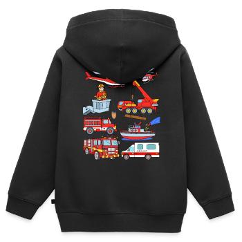 Vehicles Fire brigade children - Kids Premium Organic Zip-up Hoodie - black - Back - AI Model Kid Male (0cm)