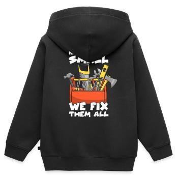 craftsman - Kids Premium Organic Zip-up Hoodie - black - Back - AI Model Kid Male (0cm)