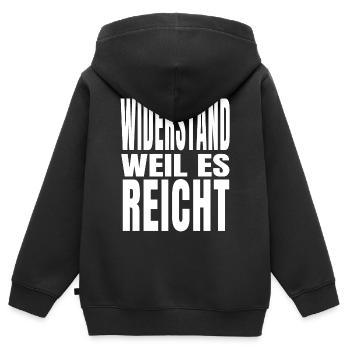 Widerstand weil es reicht Protest Demo Freiheit - Kinder Premium Organic Zip Hoodie - Schwarz - Hinten - AI Model Kid Male (0cm)
