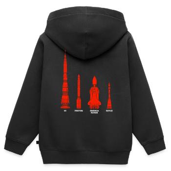 Missiles Union soviétique Russie - Sweat Premium à capuche zippé enfant bio - noir - Dos - AI Model Kid Male (0cm)
