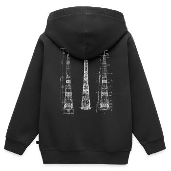 N1 Rocket Soviet Union - Kids Premium Organic Zip-up Hoodie - black - Back - AI Model Kid Male (0cm)