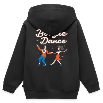 Boogie Woogie Dancer Dancing Paartanz Vintage - Kinder Premium Organic Zip Hoodie - Schwarz - Hinten - AI Model Kid Male (0cm)
