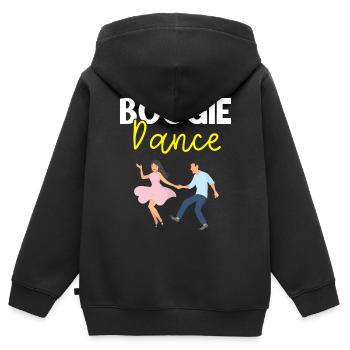 Boogie Woogie Dancer Dancing Paartanz Vintage - Kinder Premium Organic Zip Hoodie - Schwarz - Hinten - AI Model Kid Male (0cm)