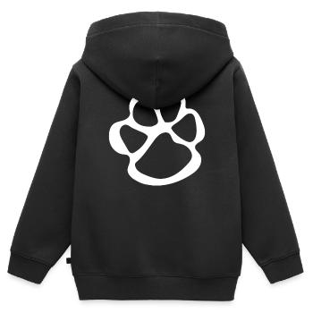 Pattes pattes pattes de chien chien chien - Sweat Premium à capuche zippé enfant bio - noir - Dos - AI Model Kid Male (0cm)