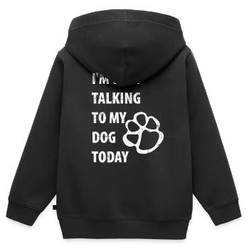 Pattes pattes pattes de chien chien chien - Sweat Premium à capuche zippé enfant bio - noir - Dos - AI Model Kid Male (0cm)