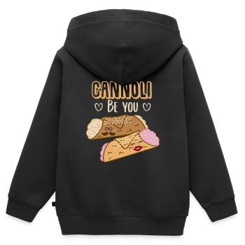 There cannoli be you - Kinder Premium Organic Zip Hoodie - Schwarz - Hinten - AI Model Kid Male (0cm)