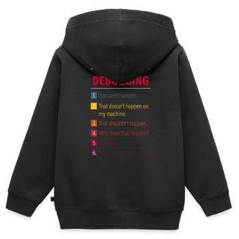 tech, tech tech support, geek, - Kids Premium Organic Zip-up Hoodie - black - Back - AI Model Kid Male (0cm)