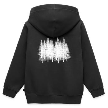 Forêts Forêt Forêt Idée Cadeau Camping - Sweat Premium à capuche zippé enfant bio - noir - Dos - AI Model Kid Male (0cm)