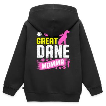 Deutsche Dogge - Kinder Premium Organic Zip Hoodie - Schwarz - Hinten - AI Model Kid Male (0cm)
