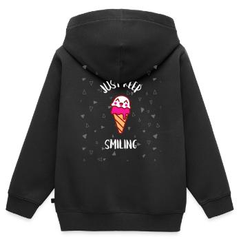ice baby it is not for my for the baby eis fürs - Kinder Premium Organic Zip Hoodie - Schwarz - Hinten - AI Model Kid Male (0cm)