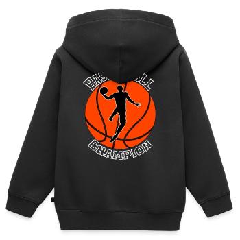 Basketballer Basketball Spieler Basketball Dunk - Kinder Premium Organic Zip Hoodie - Schwarz - Hinten - AI Model Kid Male (0cm)