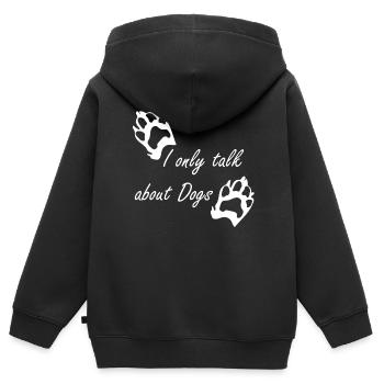 Pattes pattes pattes de chien chien chien - Sweat Premium à capuche zippé enfant bio - noir - Dos - AI Model Kid Male (0cm)