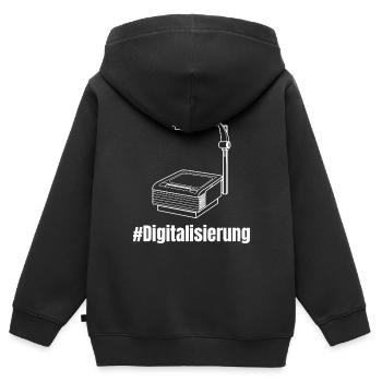 Digitalisierung Pandemie Schüler Deutschand Schule - Kinder Premium Organic Zip Hoodie - Schwarz - Hinten - AI Model Kid Male (0cm)