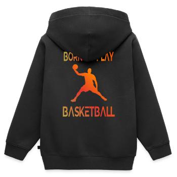Basketball Spieler Born to play Basketballer - Kinder Premium Organic Zip Hoodie - Schwarz - Hinten - AI Model Kid Male (0cm)