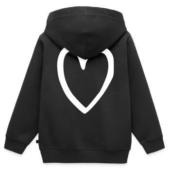 Herz Emoji Skizze - Kinder Premium Organic Zip Hoodie - Schwarz - Hinten - AI Model Kid Male (0cm)