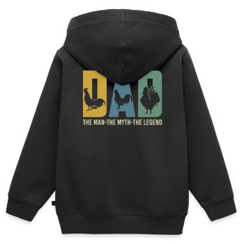 Chicken Dad The Man The Myth The Legend - Kinder Premium Organic Zip Hoodie - Schwarz - Hinten - AI Model Kid Male (0cm)
