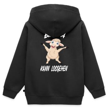 Lämmchen Lämmlein Baby Schäfchen kleines Schaf - Kinder Premium Organic Zip Hoodie - Schwarz - Hinten - AI Model Kid Male (0cm)