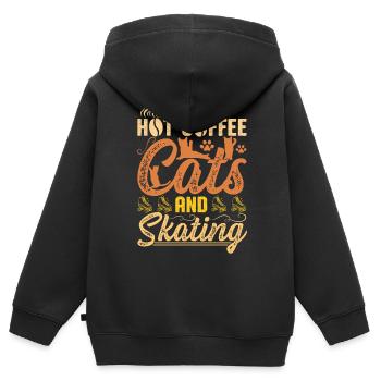 Patins à roulettes cadeau patins à roulettes - Sweat Premium à capuche zippé enfant bio - noir - Dos - AI Model Kid Male (0cm)
