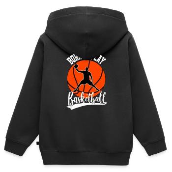 Zum Basketball geboren Spieler Basketballer - Kinder Premium Organic Zip Hoodie - Schwarz - Hinten - AI Model Kid Male (0cm)