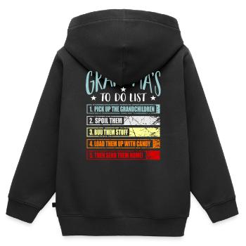 Oma Omi Geschenk Großmutter Geschenkidee - Kinder Premium Organic Zip Hoodie - Schwarz - Hinten - AI Model Kid Male (0cm)