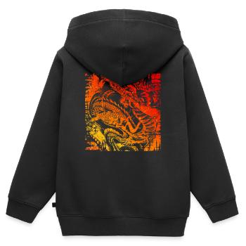 Chinesischer Japanischer Drache Fabelwesen - Kinder Premium Organic Zip Hoodie - Schwarz - Hinten - AI Model Kid Male (0cm)