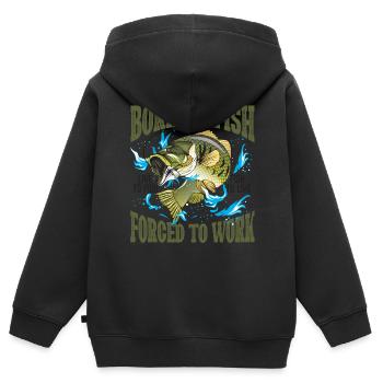 Born To Fish Live To Fish Fish To Live - Kinder Premium Organic Zip Hoodie - Schwarz - Hinten - AI Model Kid Male (0cm)