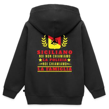 Sono Siciliano Noi Chiamiamo La Familglia Trinacri - Kids Premium Organic Zip-up Hoodie - black - Back - AI Model Kid Male (0cm)