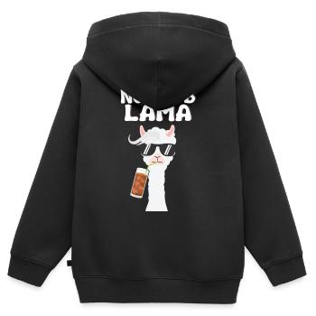 No Prob Lama - Alpaka - Llama - Kinder Premium Organic Zip Hoodie - Schwarz - Hinten - AI Model Kid Male (0cm)