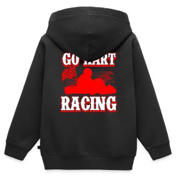 Go Kart Racing Rennfahrer Motoren Kart Geschenk - Kinder Premium Organic Zip Hoodie - Schwarz - Hinten - AI Model Kid Male (0cm)