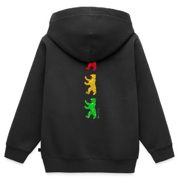 Berlin - Berliner Bär - I Love Berlin - Bär Ampel - Kinder Premium Organic Zip Hoodie - Schwarz - Hinten - AI Model Kid Male (0cm)