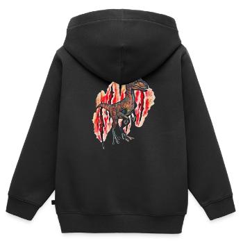 Velociraptor - Kinder Premium Organic Zip Hoodie - Schwarz - Hinten - AI Model Kid Male (0cm)
