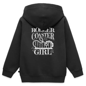 Achterbahn - Kinder Premium Organic Zip Hoodie - Schwarz - Hinten - AI Model Kid Male (0cm)