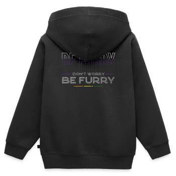 Furry, Furry Fursona, Kongresse, - Kinder Premium Organic Zip Hoodie - Schwarz - Hinten - AI Model Kid Male (0cm)