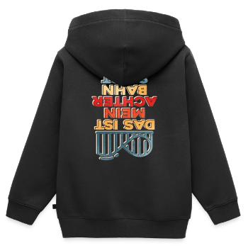 Achterbahn - Kinder Premium Organic Zip Hoodie - Schwarz - Hinten - AI Model Kid Male (0cm)