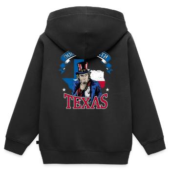 Dont Mess With Texas - Sweat Premium à capuche zippé enfant bio - noir - Dos - AI Model Kid Male (0cm)