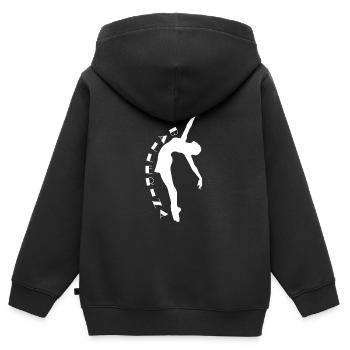 Danseur Ballet Danse Ballerine École de danse - Sweat Premium à capuche zippé enfant bio - noir - Dos - AI Model Kid Male (0cm)
