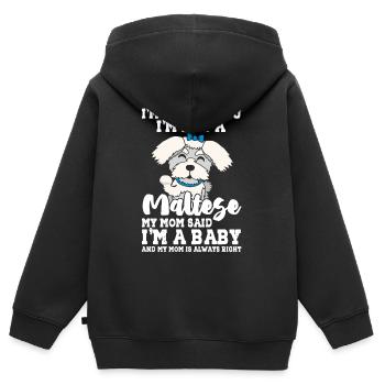 Malteser - Kinder Premium Organic Zip Hoodie - Schwarz - Hinten - AI Model Kid Male (0cm)