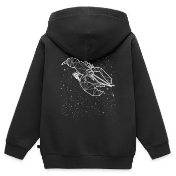Hummer Sternzeichen - Kinder Premium Organic Zip Hoodie - Schwarz - Hinten - AI Model Kid Male (0cm)