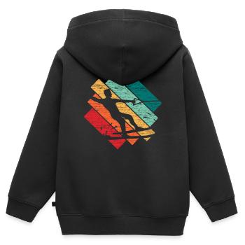 Wasserski - Kinder Premium Organic Zip Hoodie - Schwarz - Hinten - AI Model Kid Male (0cm)