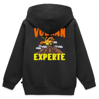 Vulkan - Kinder Premium Organic Zip Hoodie - Schwarz - Hinten - AI Model Kid Male (0cm)
