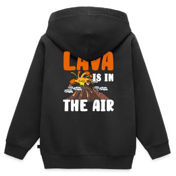 Vulkan - Kinder Premium Organic Zip Hoodie - Schwarz - Hinten - AI Model Kid Male (0cm)