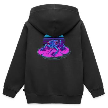 frog, frog loves frogs, frog catcher, - Kids Premium Organic Zip-up Hoodie - black - Back - AI Model Kid Male (0cm)