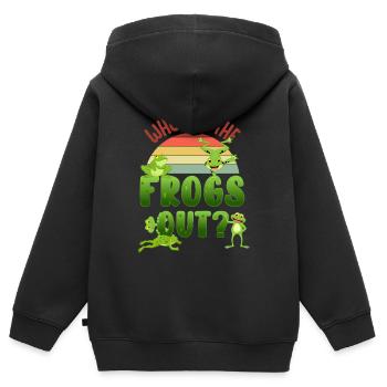 frog, frog cute frog, frog animal - Kids Premium Organic Zip-up Hoodie - black - Back - AI Model Kid Male (0cm)
