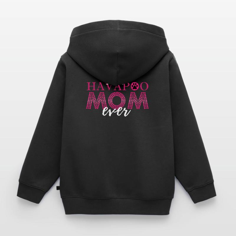 havapoo, havapoo havapoo ciel, mélange de caniche, Sweat Premium à capuche zippé enfant bio