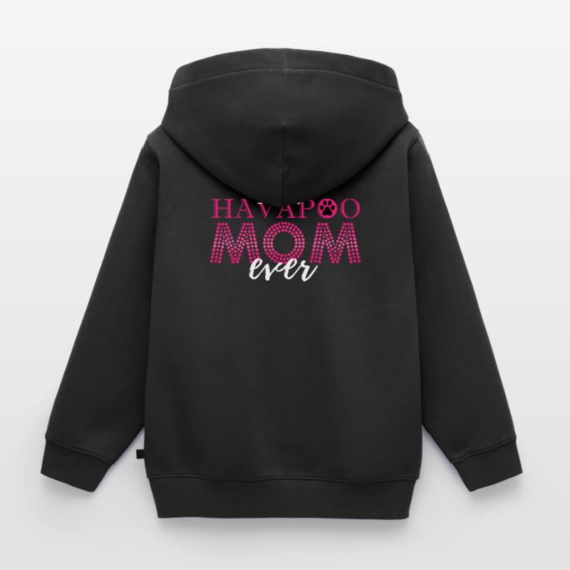 havapoo, havapoo havapoo ciel, mélange de caniche, Sweat Premium à capuche zippé enfant bio