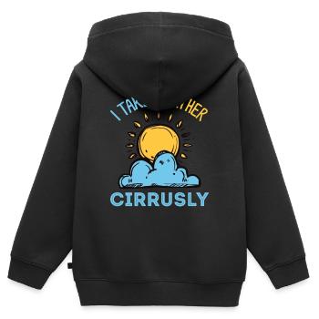 Meteorologie, Meteorologie Verfolger, Sturmjäger, - Kinder Premium Organic Zip Hoodie - Schwarz - Hinten - AI Model Kid Male (0cm)