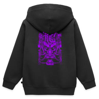 Drache Japanisch Chinesisch Schriftzeichen - Kinder Premium Organic Zip Hoodie - Schwarz - Hinten - AI Model Kid Male (0cm)